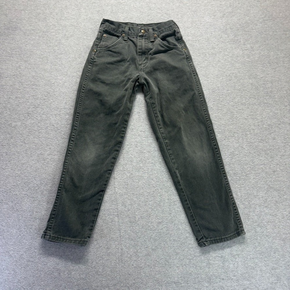 Vintage Wrangler Authentic Jeans Boys 10 Slim Green Straight Leg Made in USA